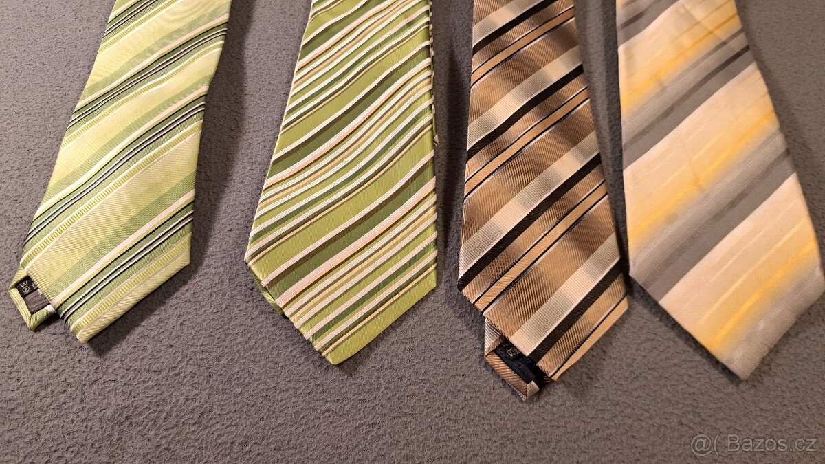 Kravaty - zelená, hnedá, žltá - 2