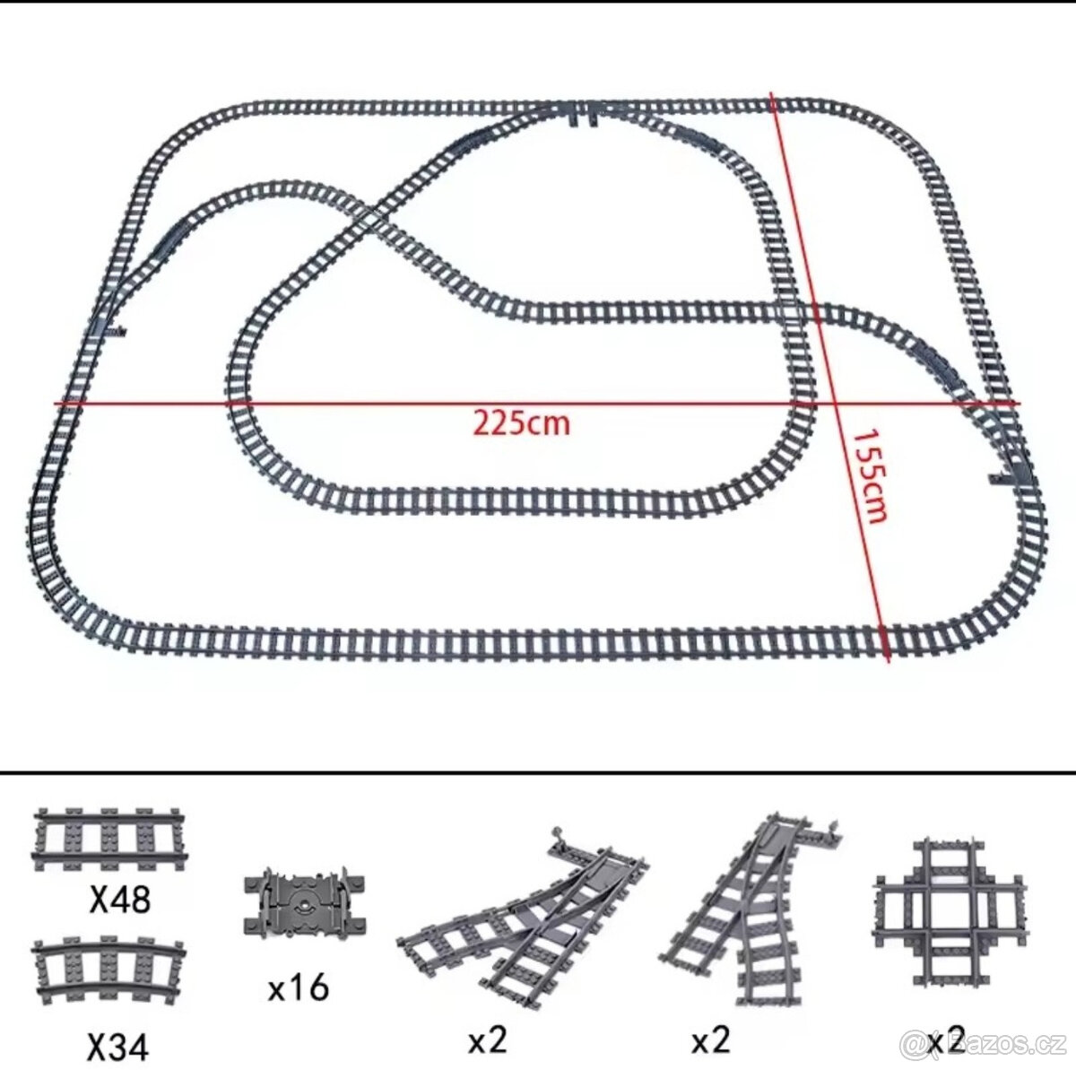 City koleje (náhrada) rovinky, zatáčky, vyhybky 104kusů - 2