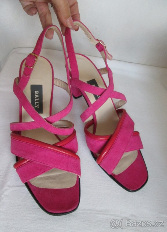 Celokožené sandálky BALLY vel.38, fuchsiově růžové - 2