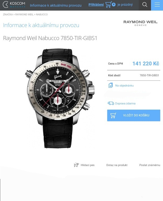 Raymond Weil, model Nabucco, Gibson, LIMITKA, orig. hodinky - 2