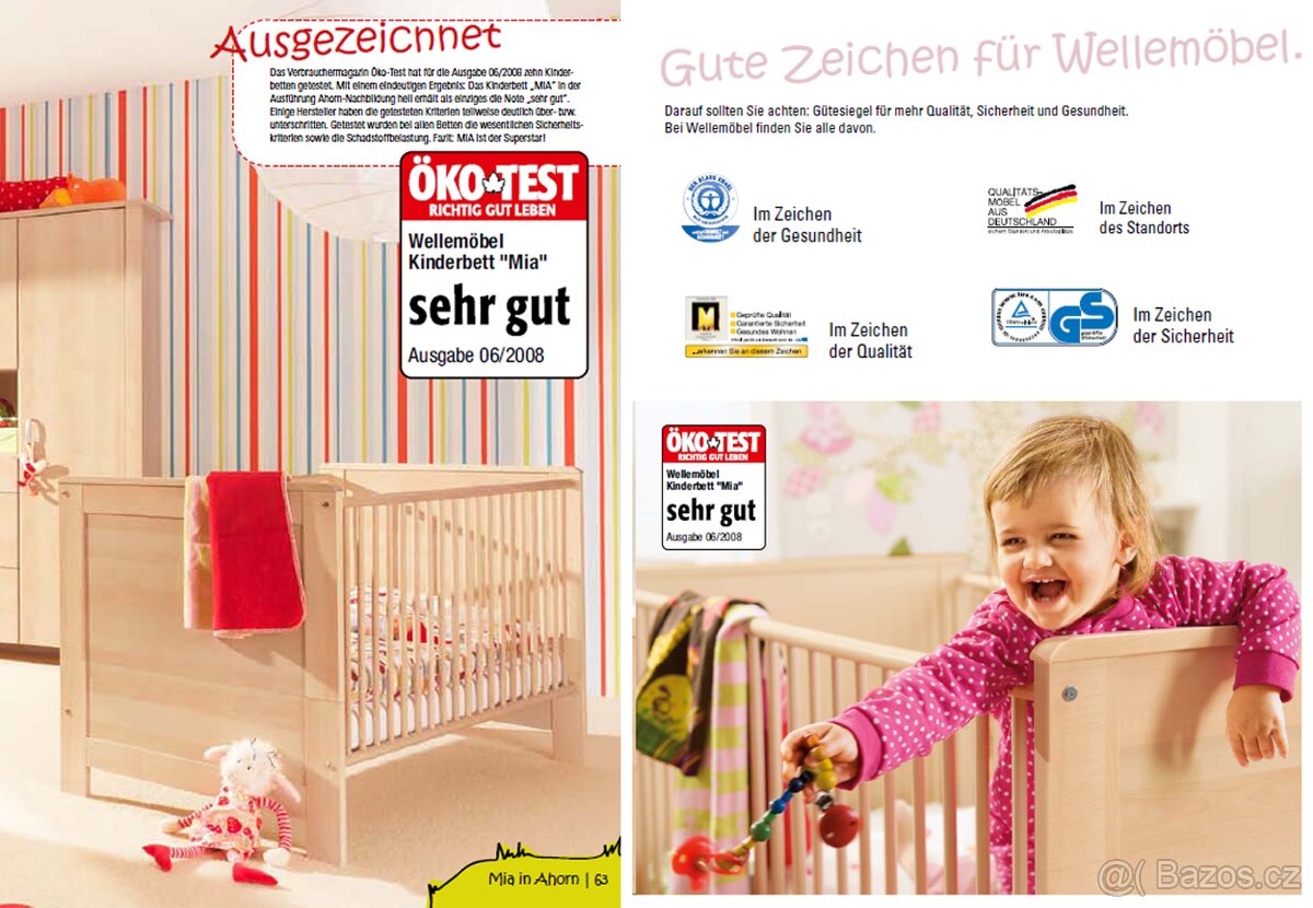 Dětská postýlka / postele MIA od WELLEMÖBEL DE 145x77 - 2