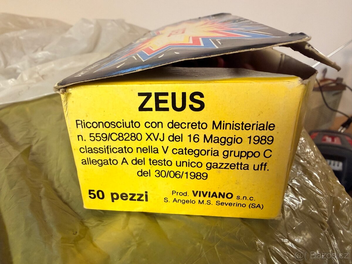 Sběratelská retro pyrotechnika 80+ – ZEUS 1989, - 2