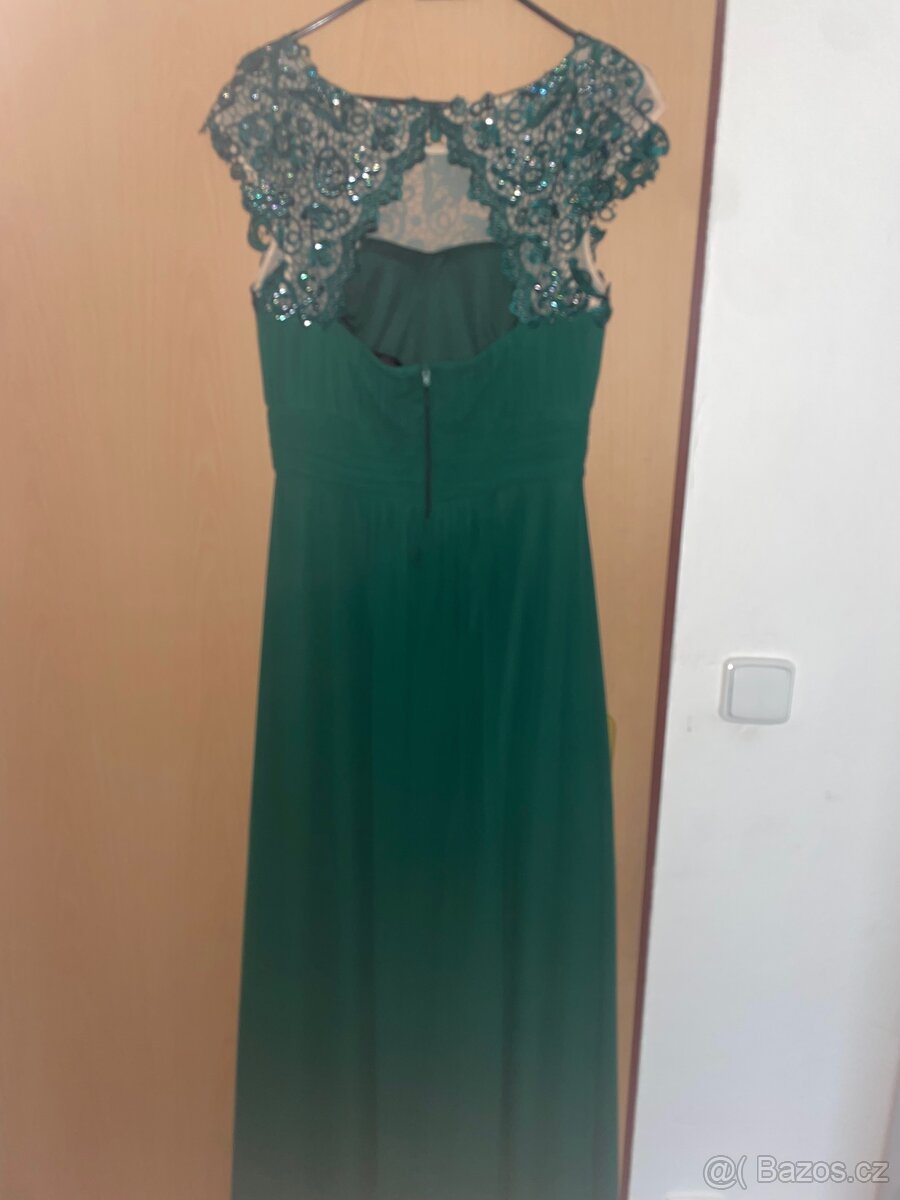Zelené dlouhé plesové šaty - 2