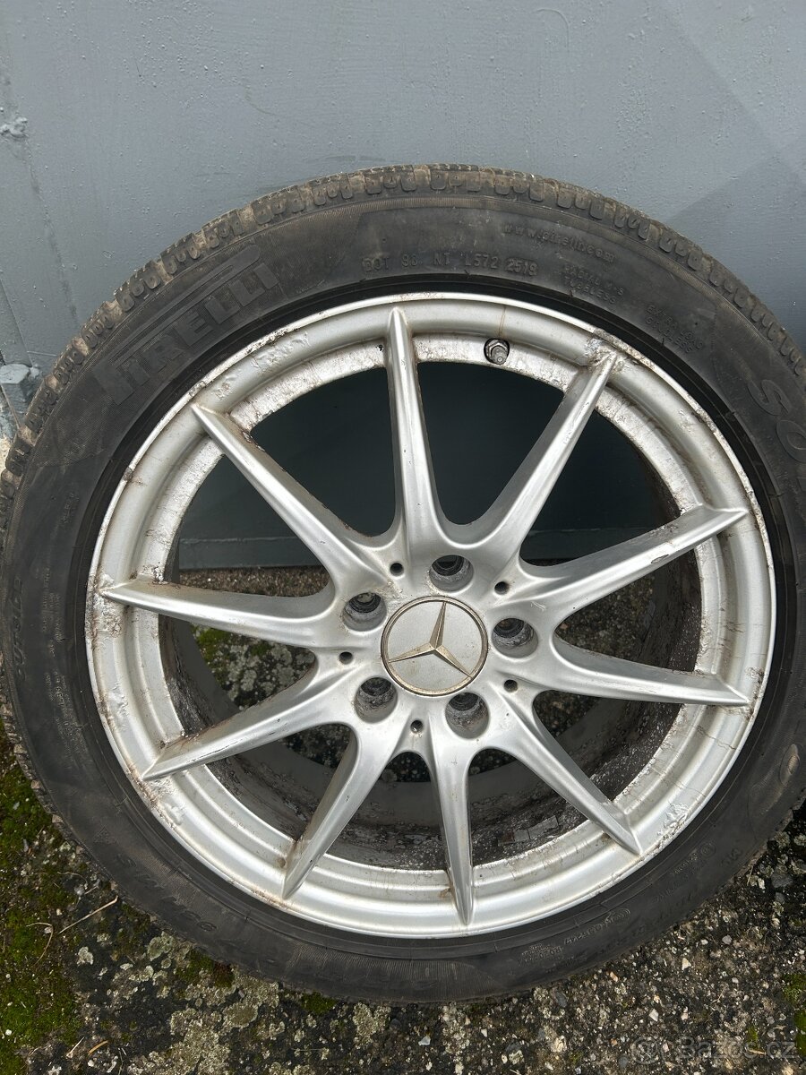 Alu kola R17 5x112 Mercedes + zimní pneu 205/50/17 - 2