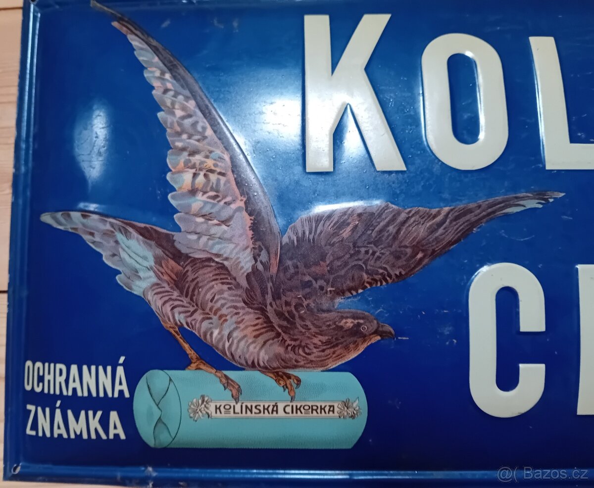 Plechová cedule Kolínska cigoria Pluto Praha TOP - 2