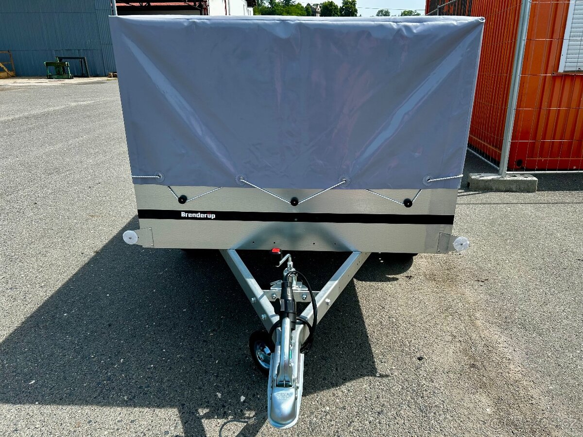 Přívěs se síťovanou nástavbou + plachta, 203x116 cm - 2