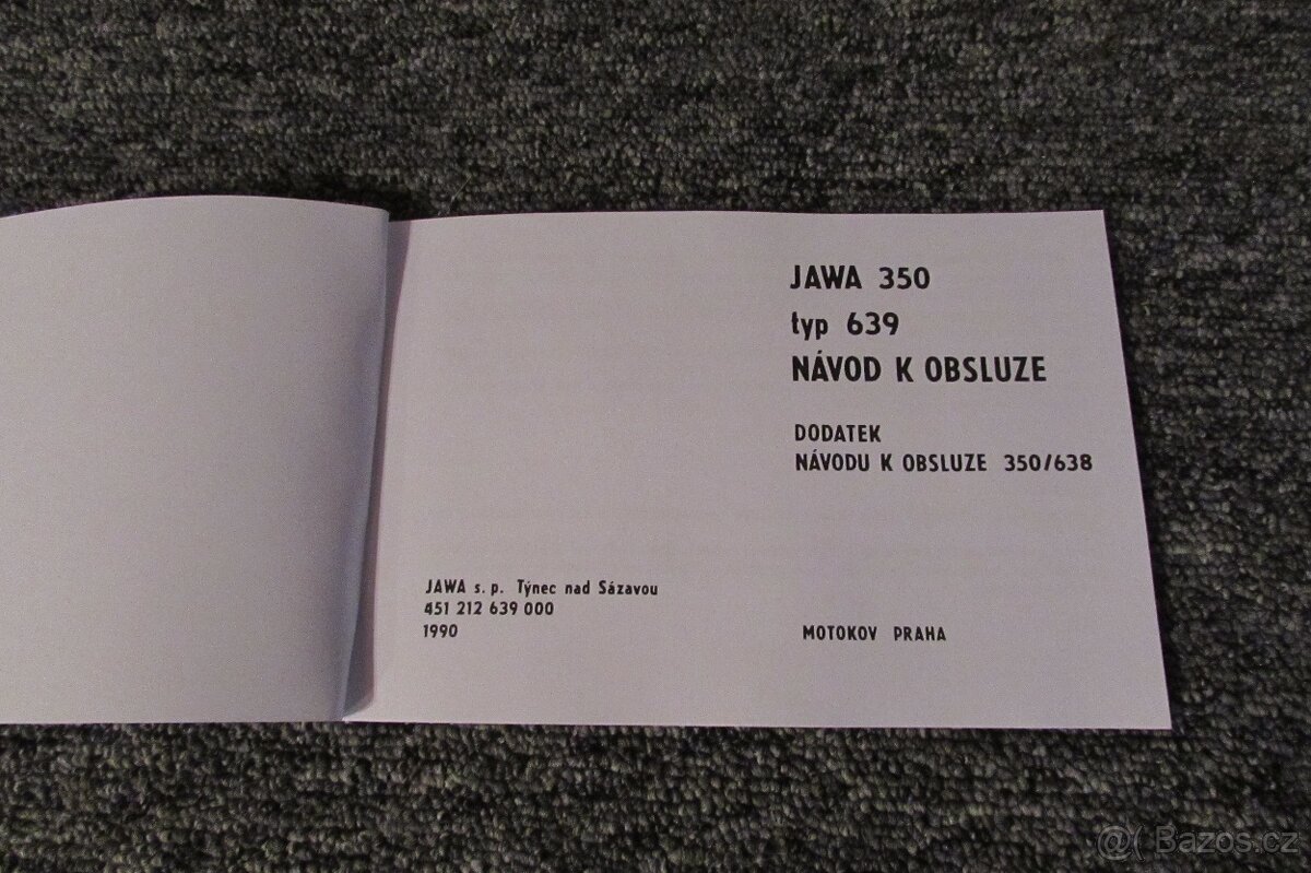 Jawa 350 639 návod + dodatek - 2