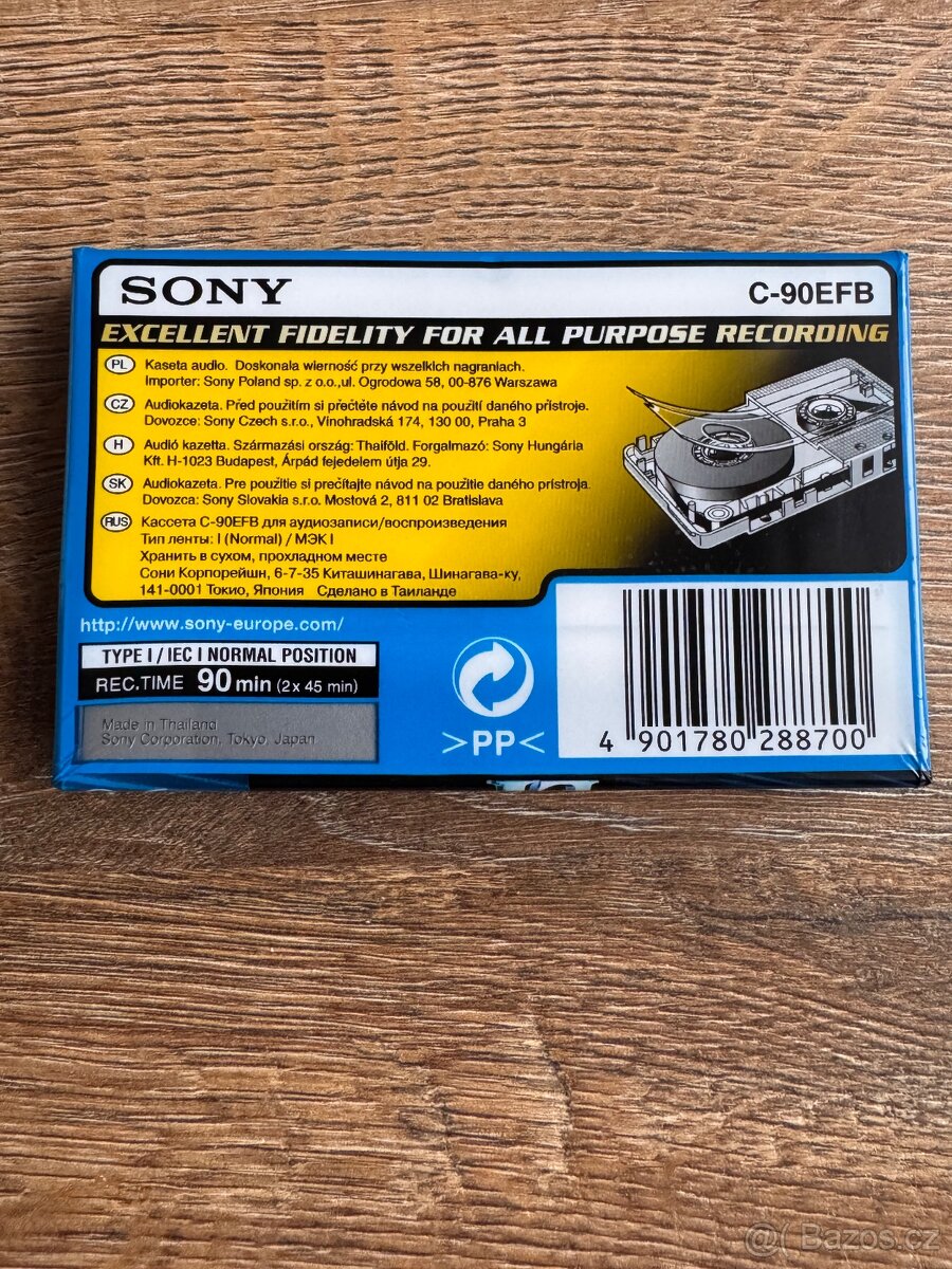 Audiokazeta Sony EF 90 C-90EFB. - 2