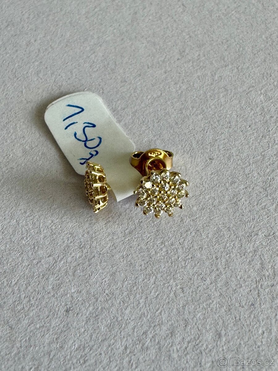 Zlaté náušnice 14K, 1,30 g - 2
