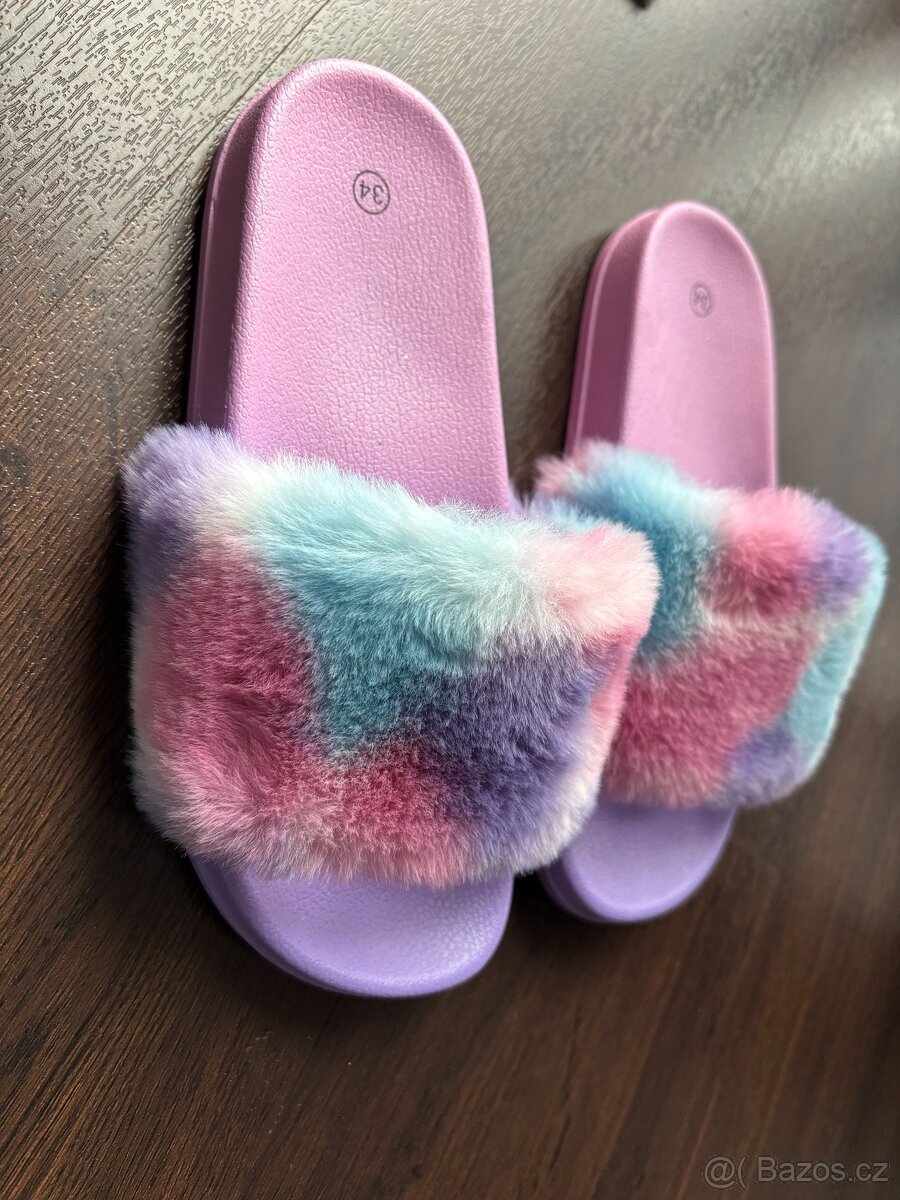 Chlupatkové pantofle 34 - 2