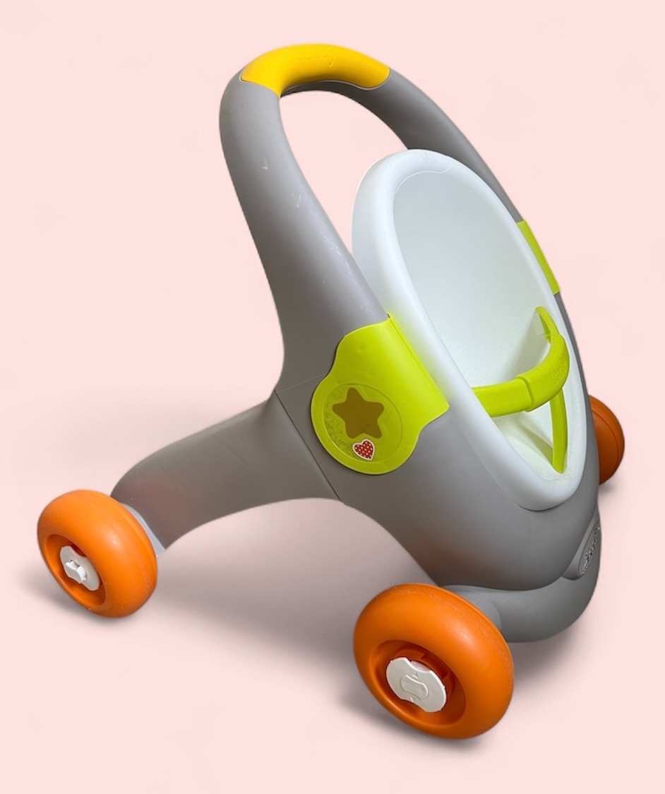 Chodítko / kočárek Smoby Minikiss Baby Walker 3v1 - 2