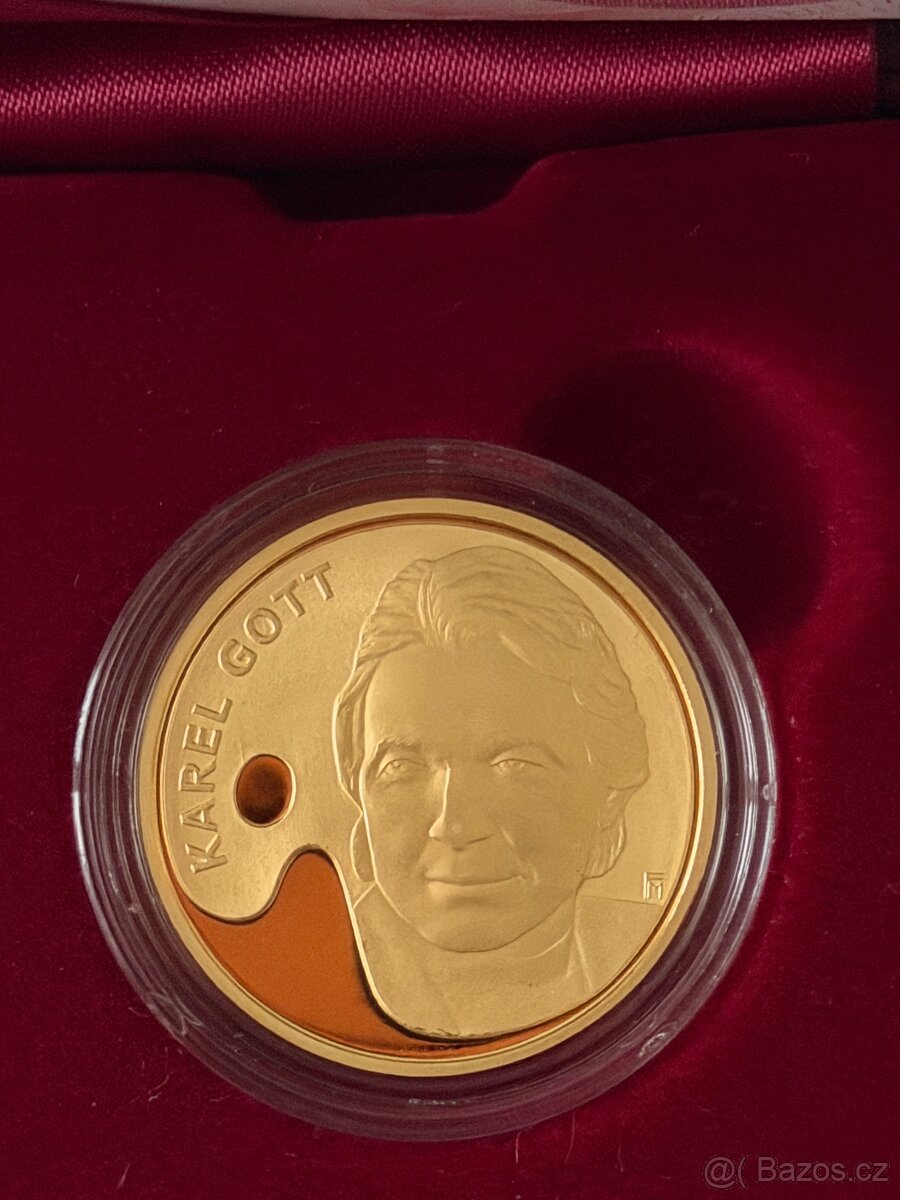Zlato/ zlaté mince,medaile číslované Karel Gott - 2