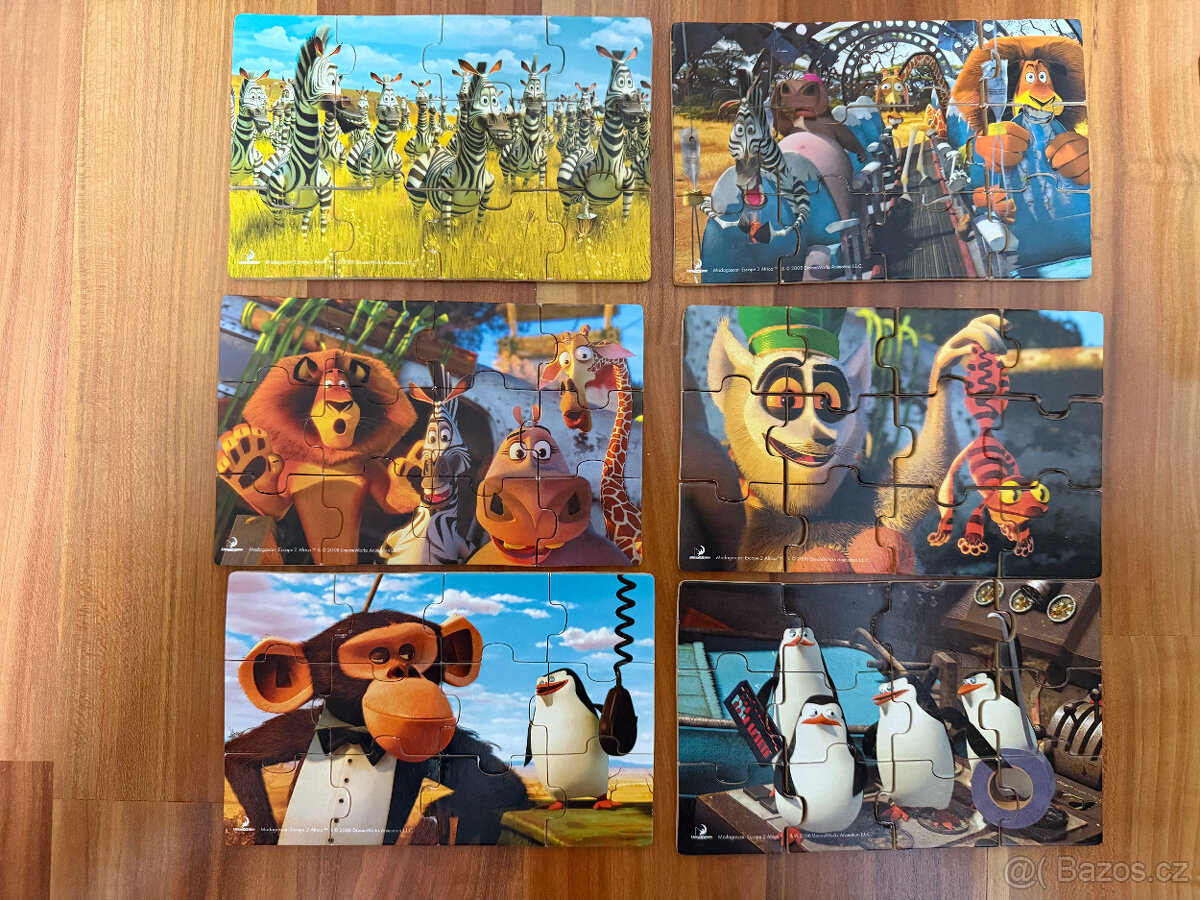 Dřevěné puzzle Madagaskar DreamWorks - 2
