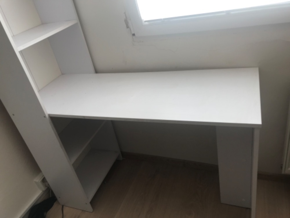 Psací stůl s regálem SMART bílý - 2