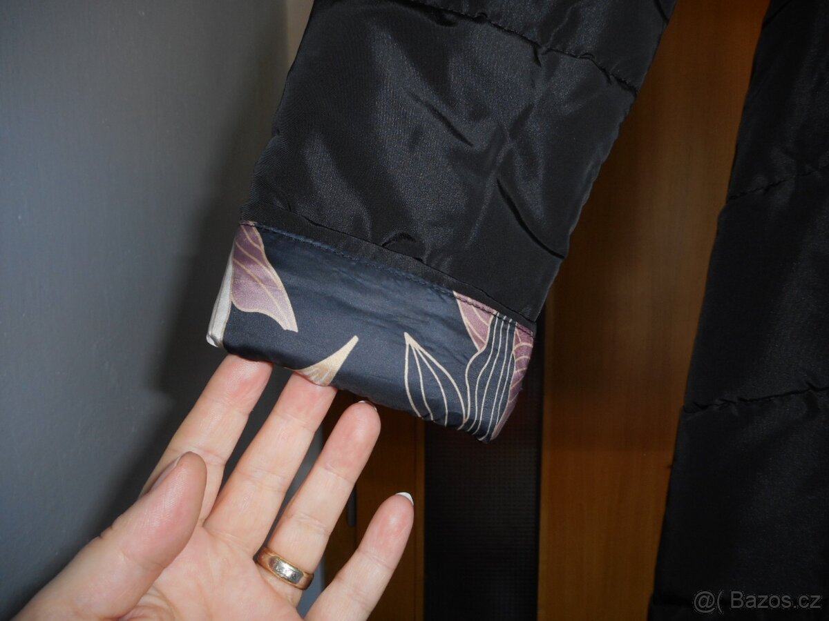 dámská oboustranná bunda - potisk listy - 2