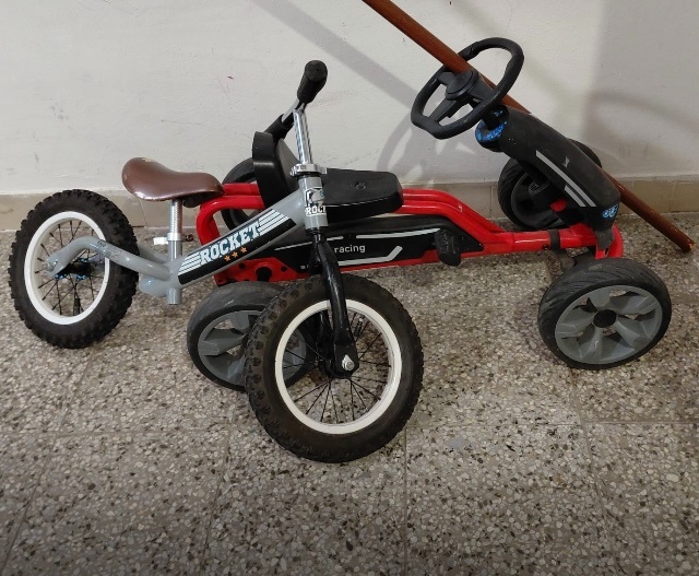 Odrážedlo+šlapací motokára-sada - 2