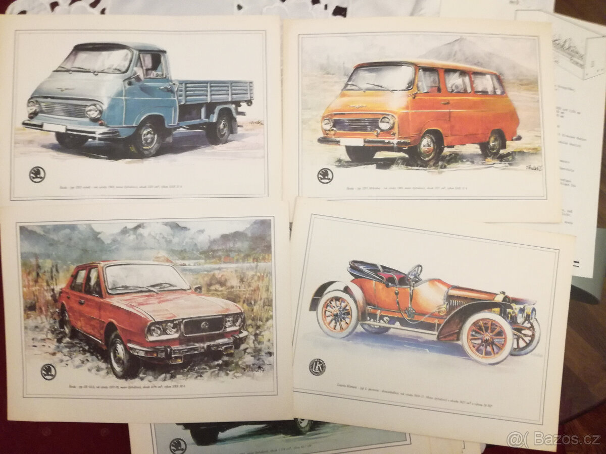 kreslene modely Škoda auta - 2
