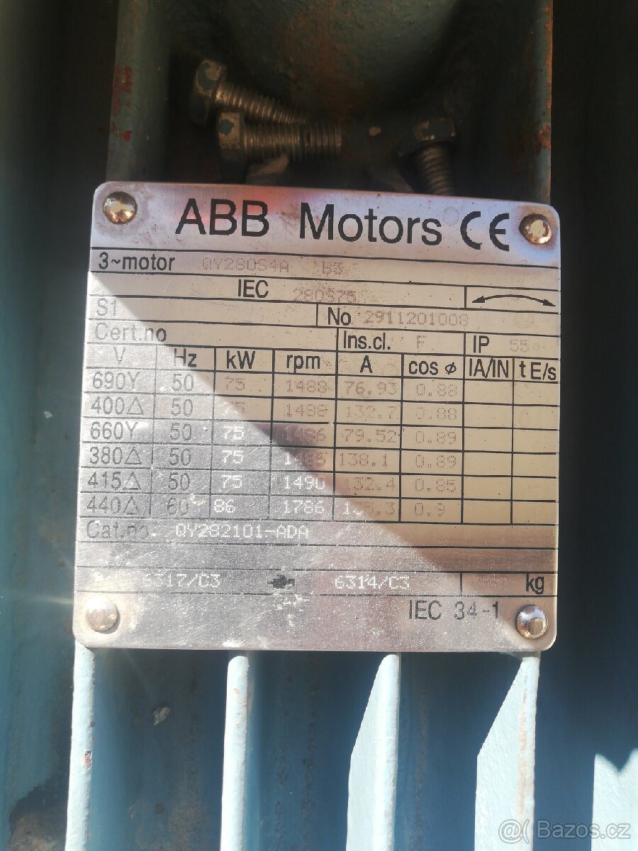 Elektromotor 75 kW 1450 otáček, tři kusy - 2