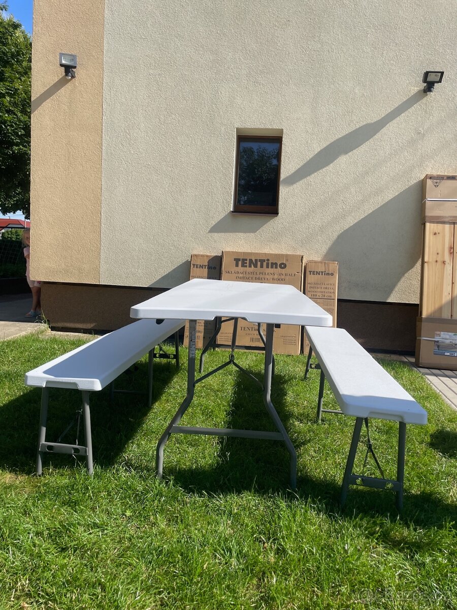 Skládací stůl a lavice - pivní set - 2