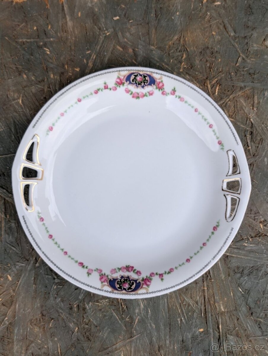 Starožitný porcelánový servírovací talíř. - 2