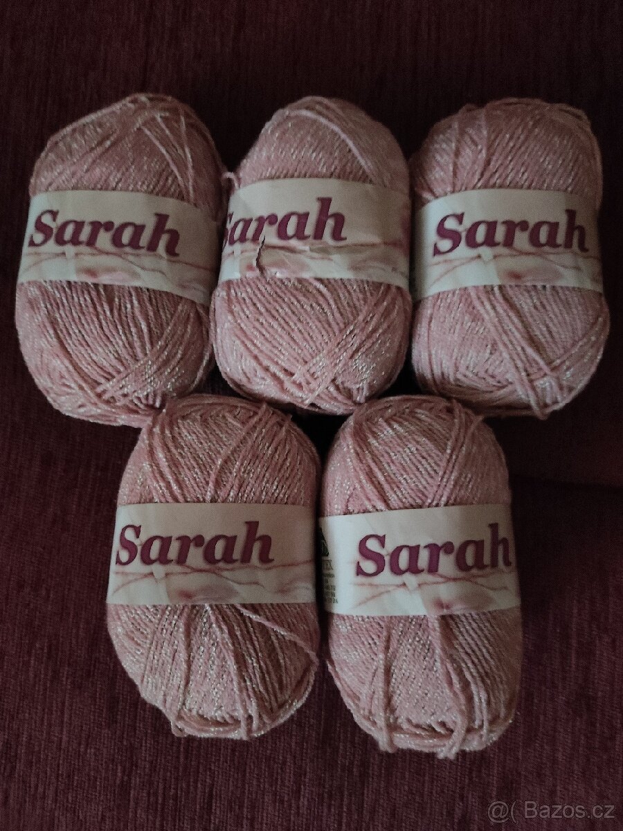 Příze Sarah, Příze Elen, třpytivé nitě + jehlice - 2