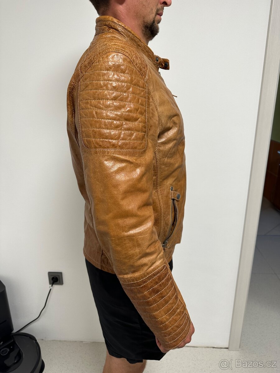 Hnědá kožená bunda Gipsy - 2