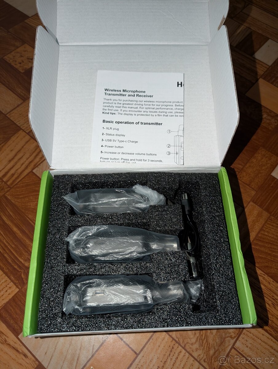 mikrofonní XLR vysílač a přijímač pro 2 mikrofony - 2