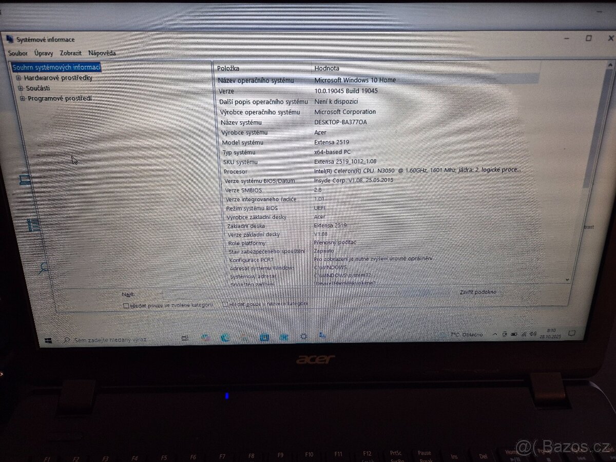 Notebook Acer 15" Extensa 2519 - 2