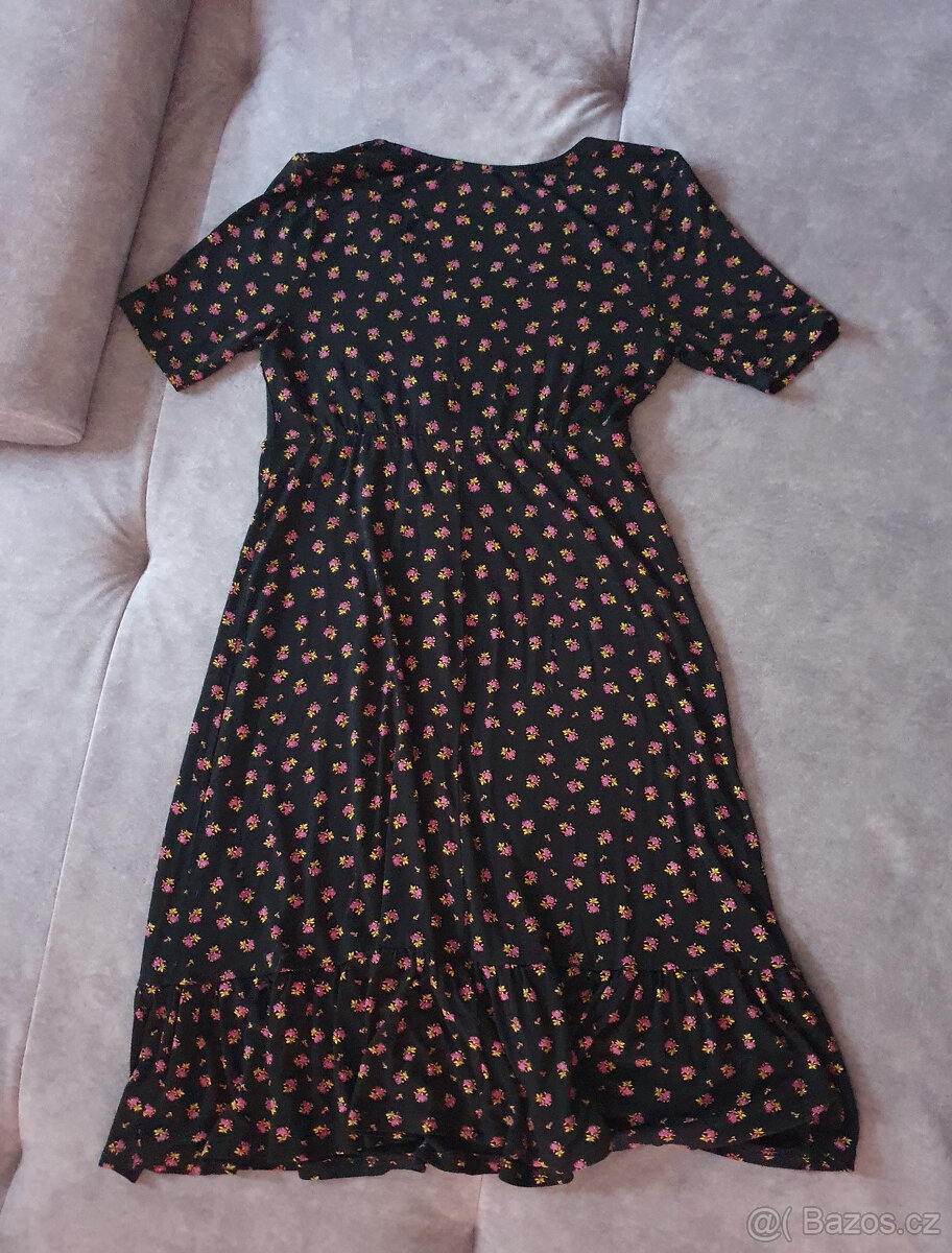 Bodyflirt černé kytičkové šaty, vel. 36 / 38 - 2