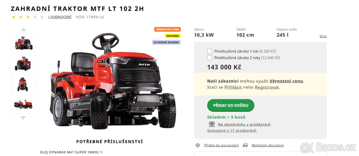 Zahradní traktor MTF LT 102 2 H - 2