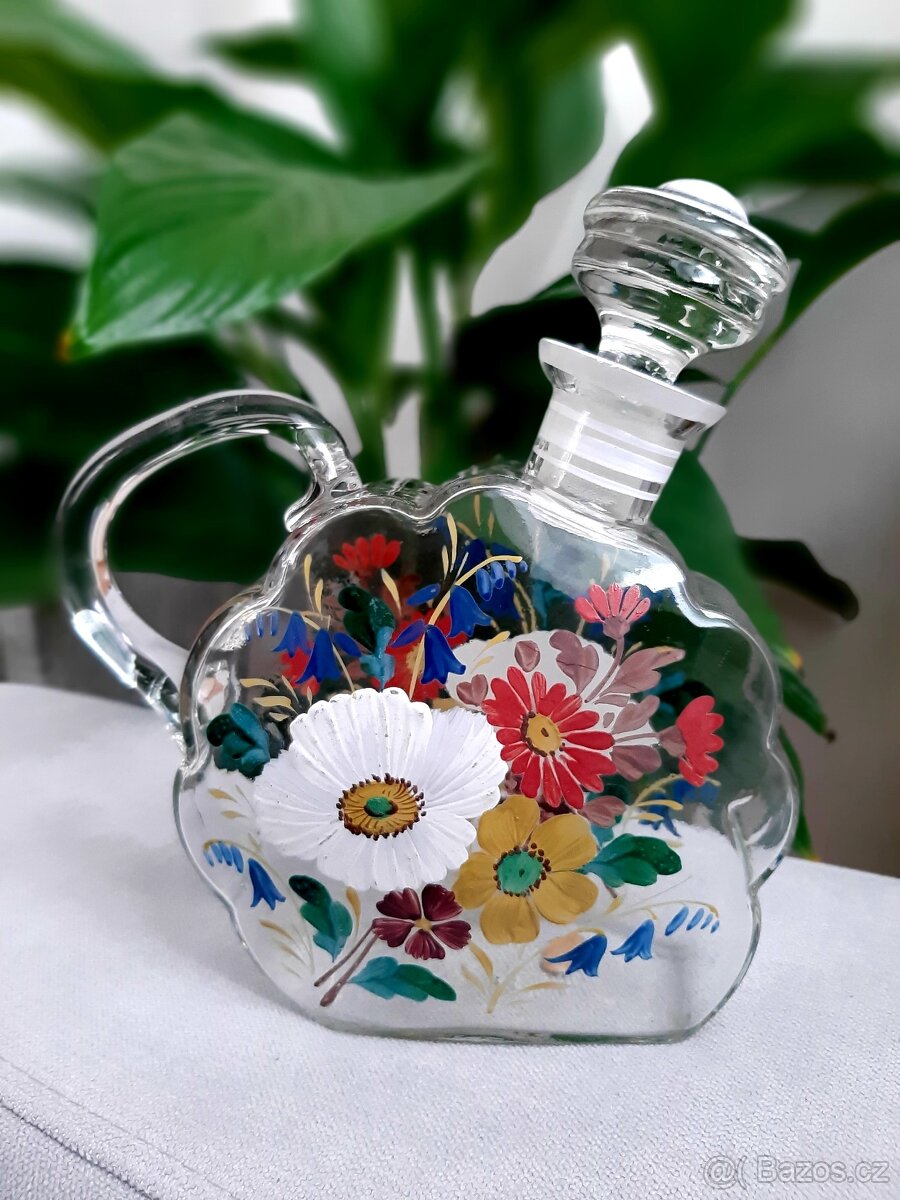 Skleněná karafa malovaná.. TOP - 2