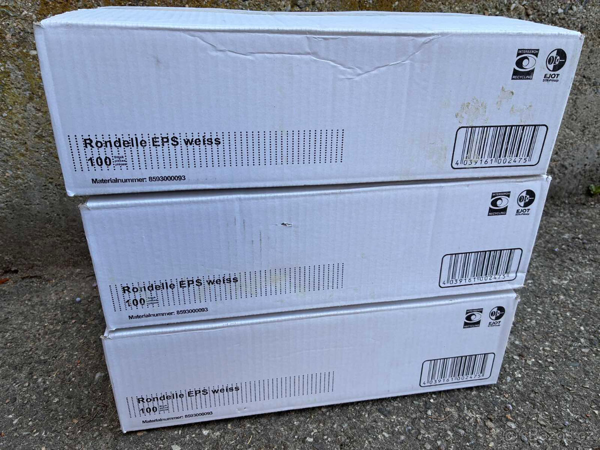 EPS víčka, bílý polystyren zátky 65mm - 300ks - 2