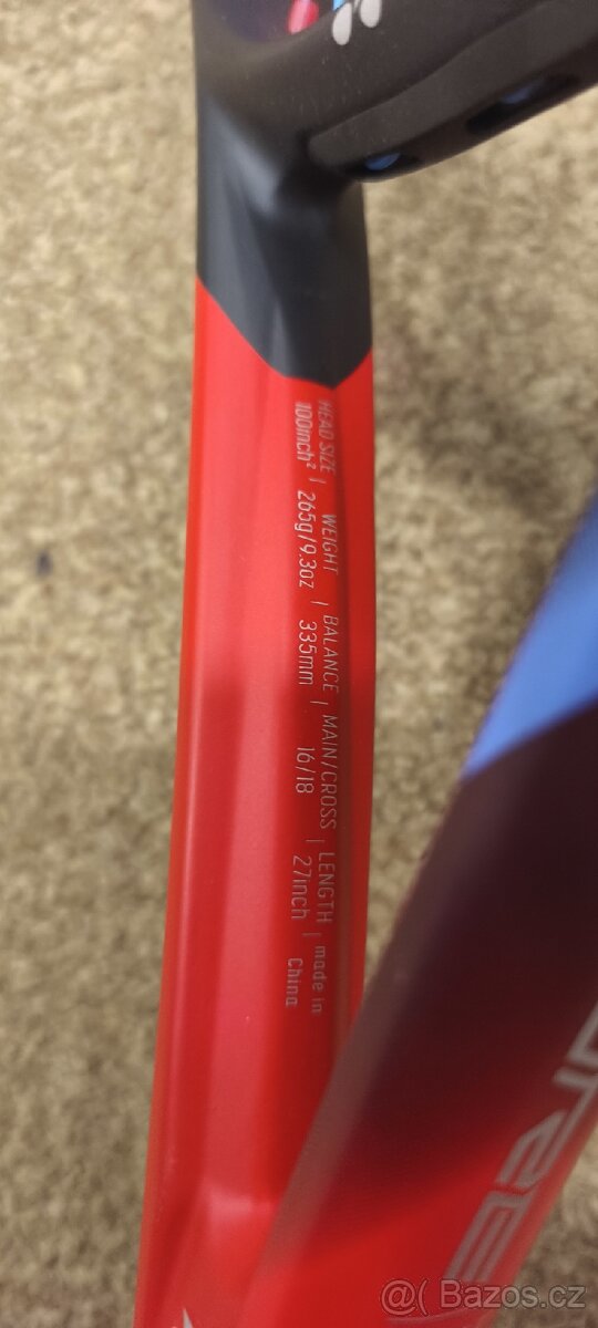 Prodám hranou Yonex Vcore 265g, G0 - 2