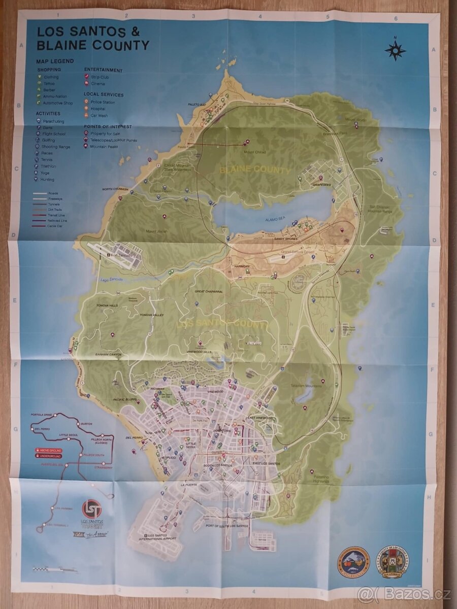 GTA V plakát - mapa - 2