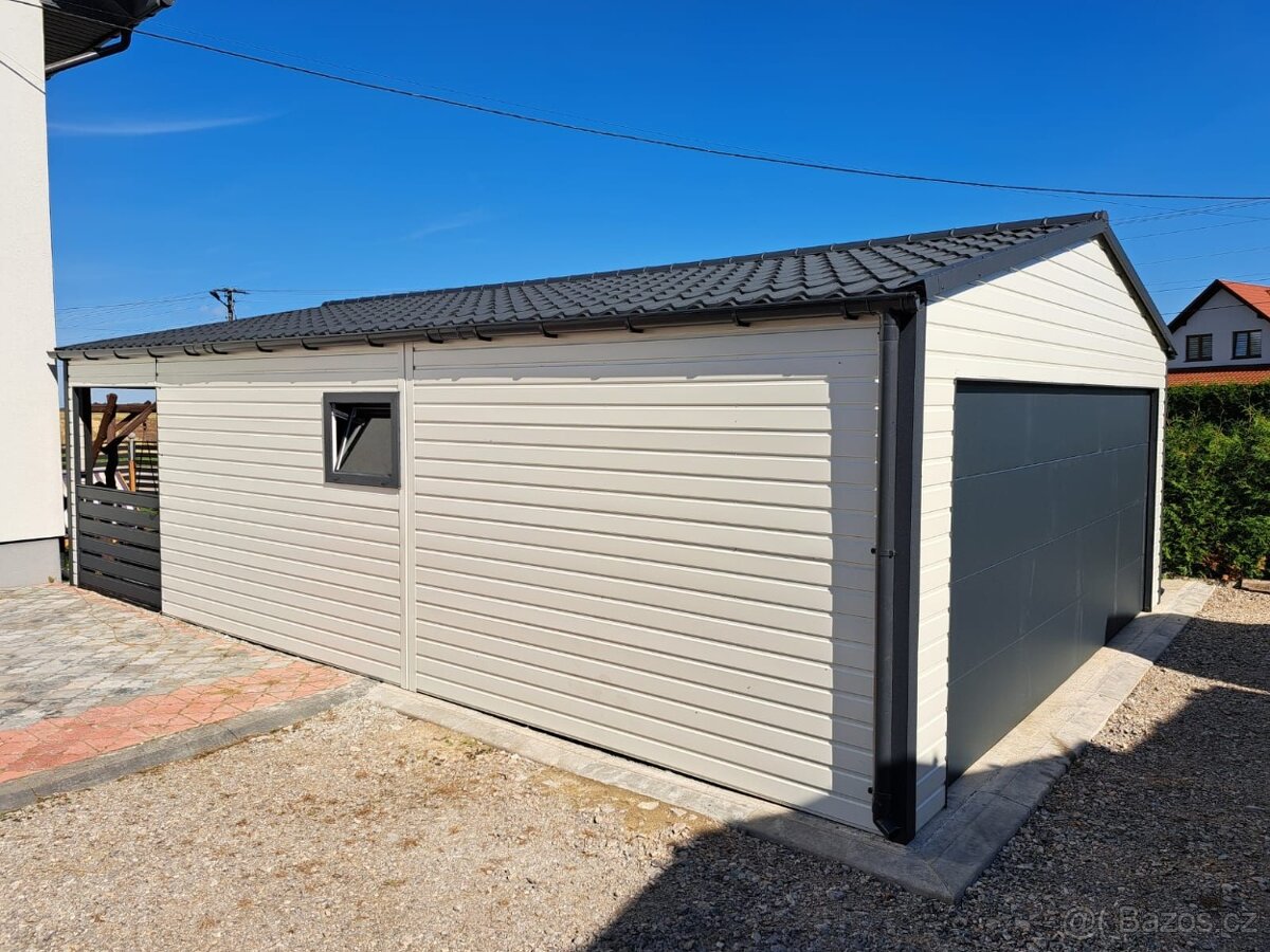 Plechová montovaná garáž exclusive 6x9m - 2