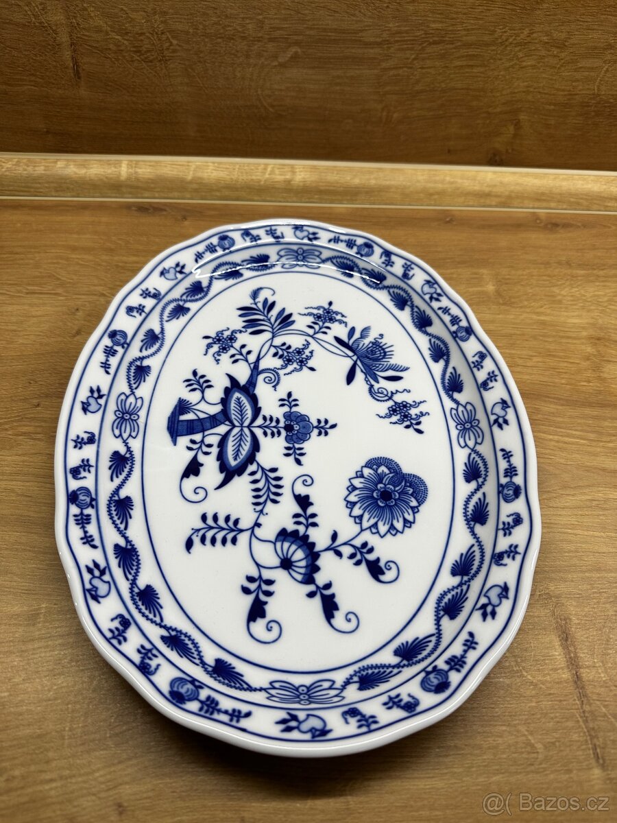 TALÍŘ CIBULÁK OVÁLNÝ 34 CM ORIGINÁLNÍ ČESKÝ PORCELÁN DUBÍ - 2