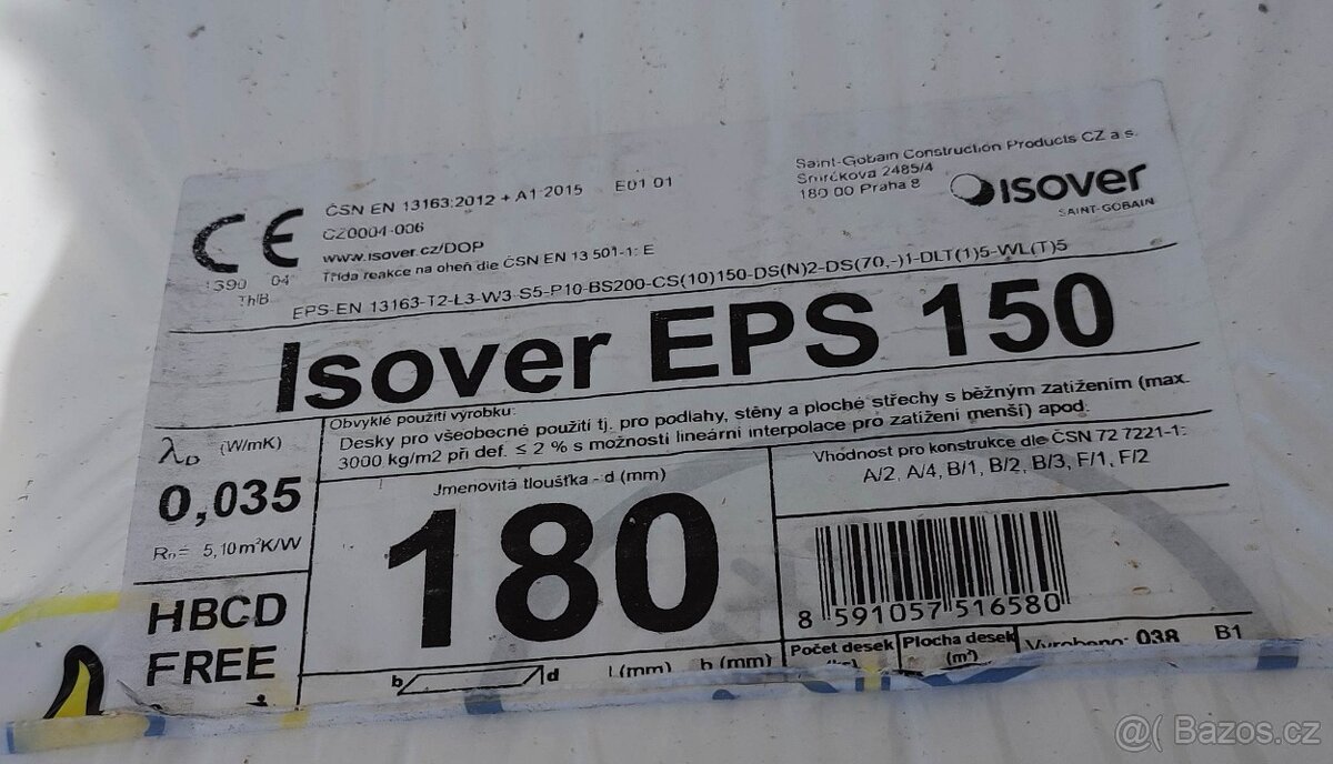 Podlahový polystyren EPS 150, 180mm - 2