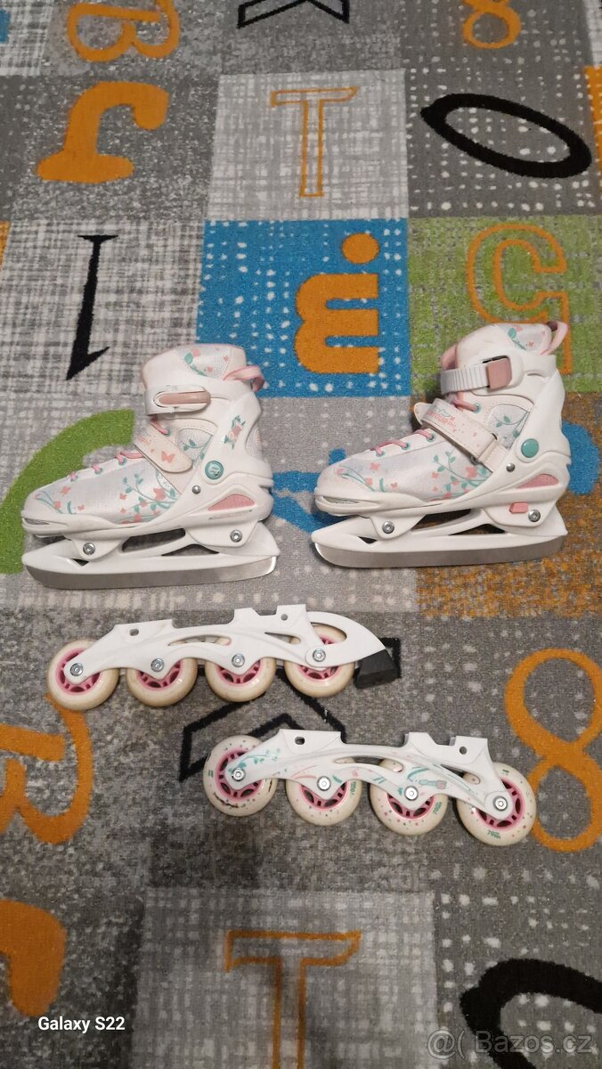 Dívčí dětské brusle 2 in 1 vel. 33-36 - 2