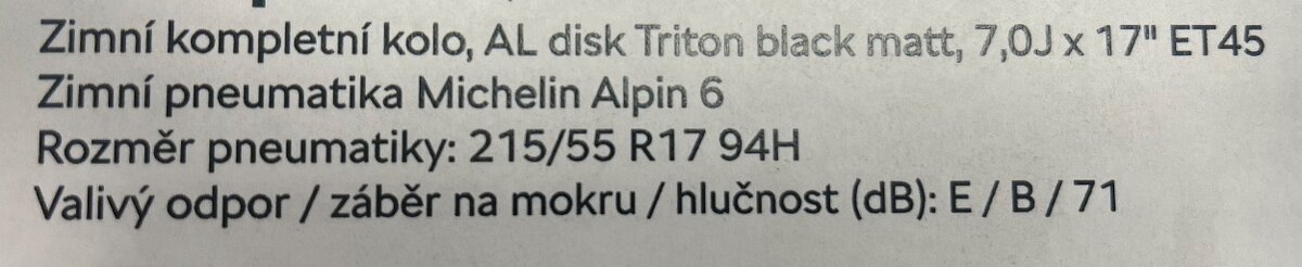 Zimní kompletní kolo Triton - Karoq R17 - 1 kus - 2