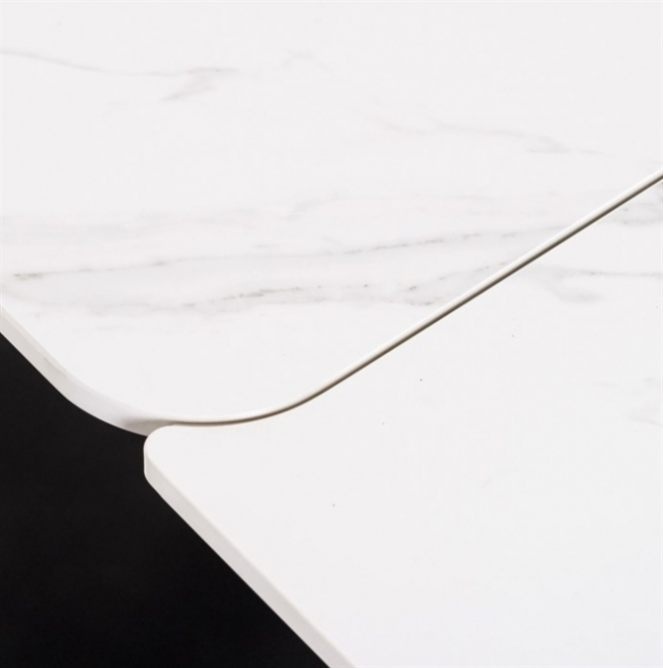 Jídelní stůl HT-450 bílý s keramickou deskou v rozměrech 120 - 2