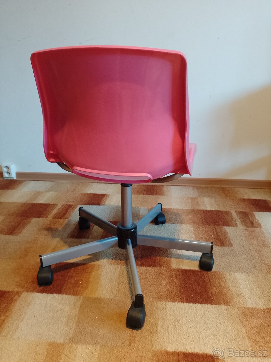 Dětská otočná židle růžová - 2