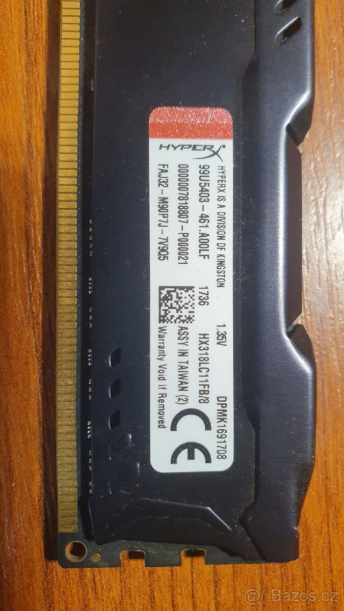 1 modul RAM 8GB DDR3L Hyperx fury - 2