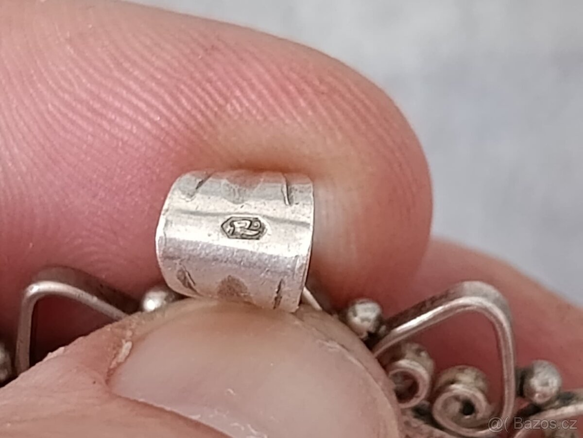 Velká stříbrná mince - tolar Marie Terezie zdobeny rámeček - 2