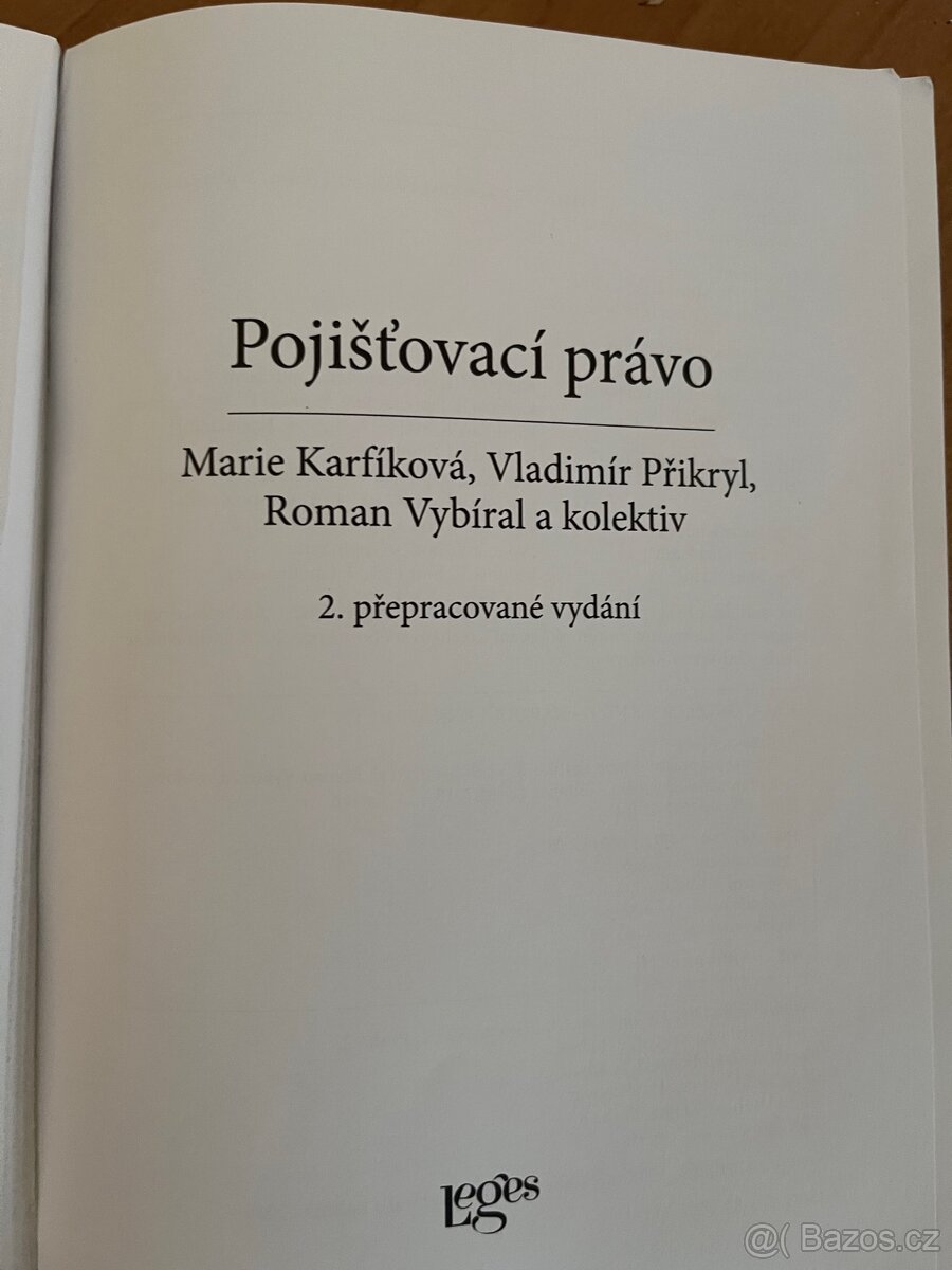 Pojišťovací právo - Karfíková, Přikryl, Vybíral a kol. - 2