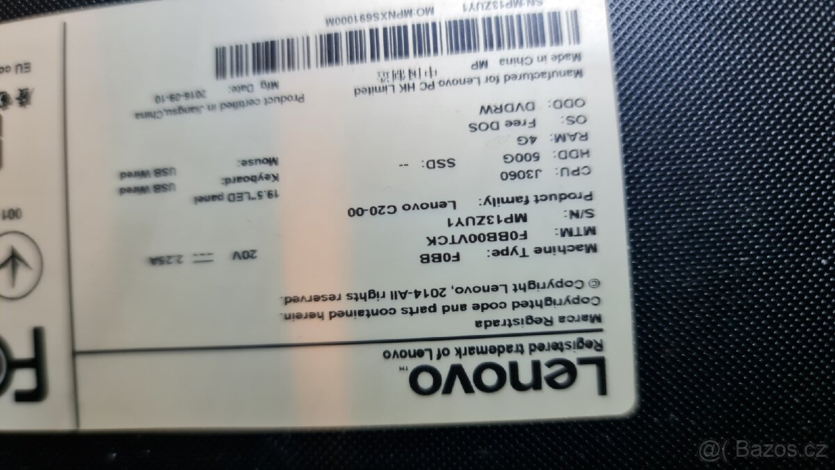 Aio Lenovo Celeron 1,6GHz 4GB 120SSD - 2