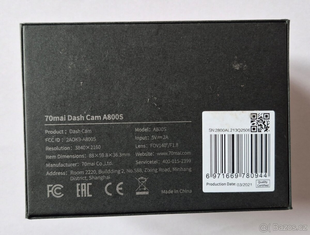 Autokamera 70mai A800S + CPL filtr - 2