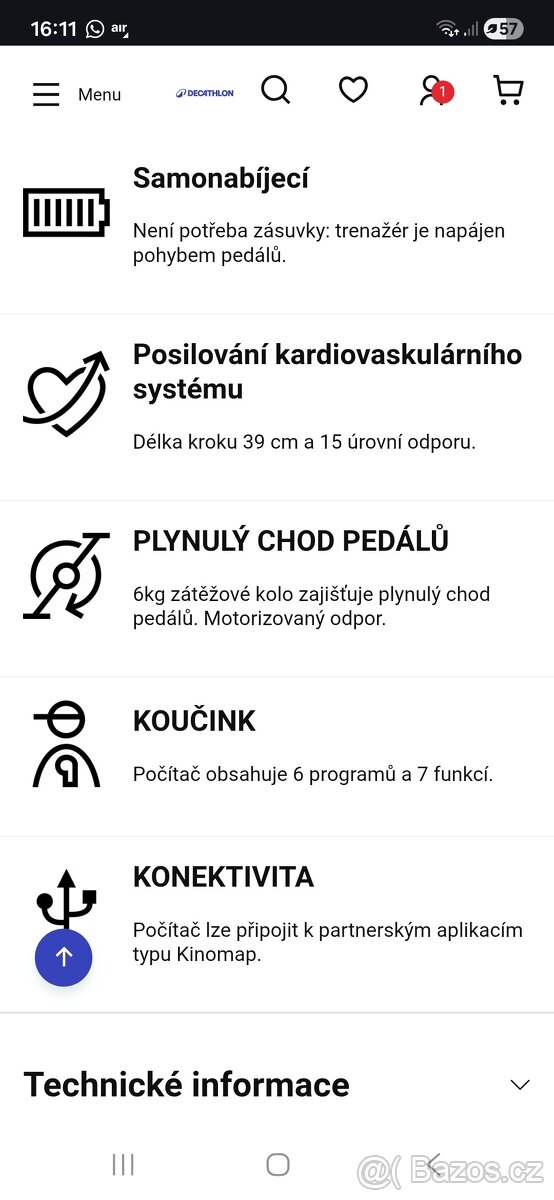 Eliptický trenažér Domyos 520 - 2