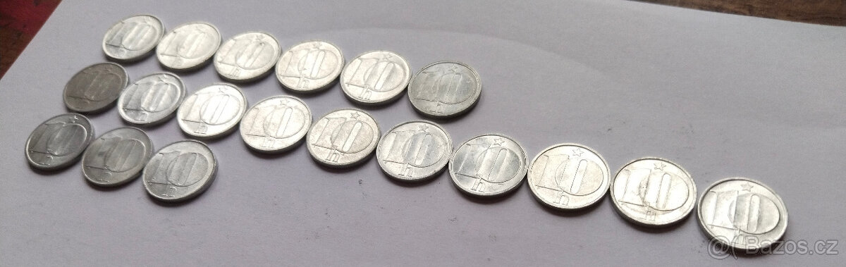 19x 10 haléřů Československo Celá sada - 2