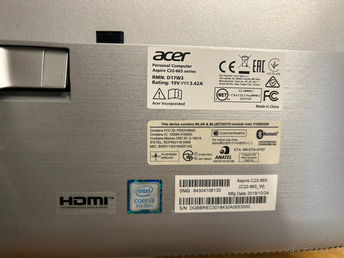 Stolní PC All-in-one Acer Aspice C22-865 500GB SSD - 2