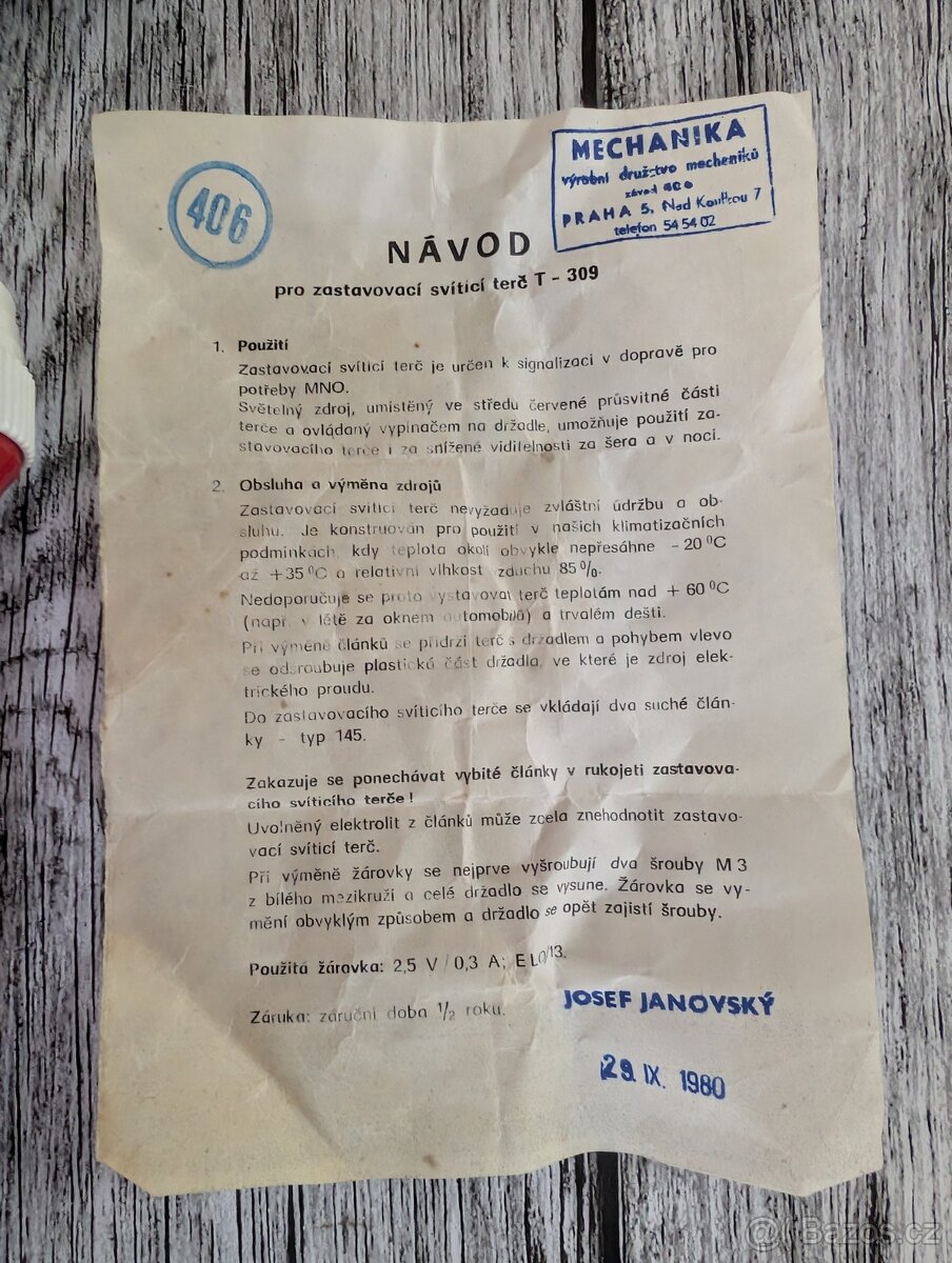 Zastavovací svítící terč T-309 - 2